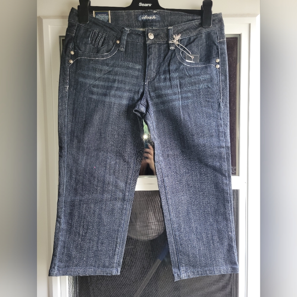 Women's Dark Blue Debim Capris